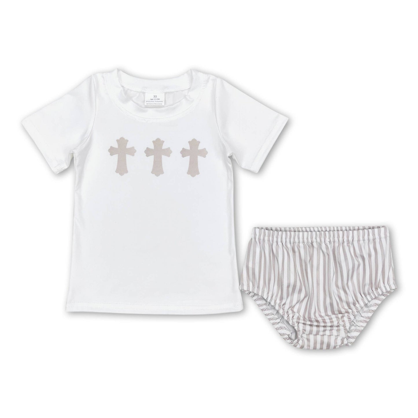 Cross Stripe Romper