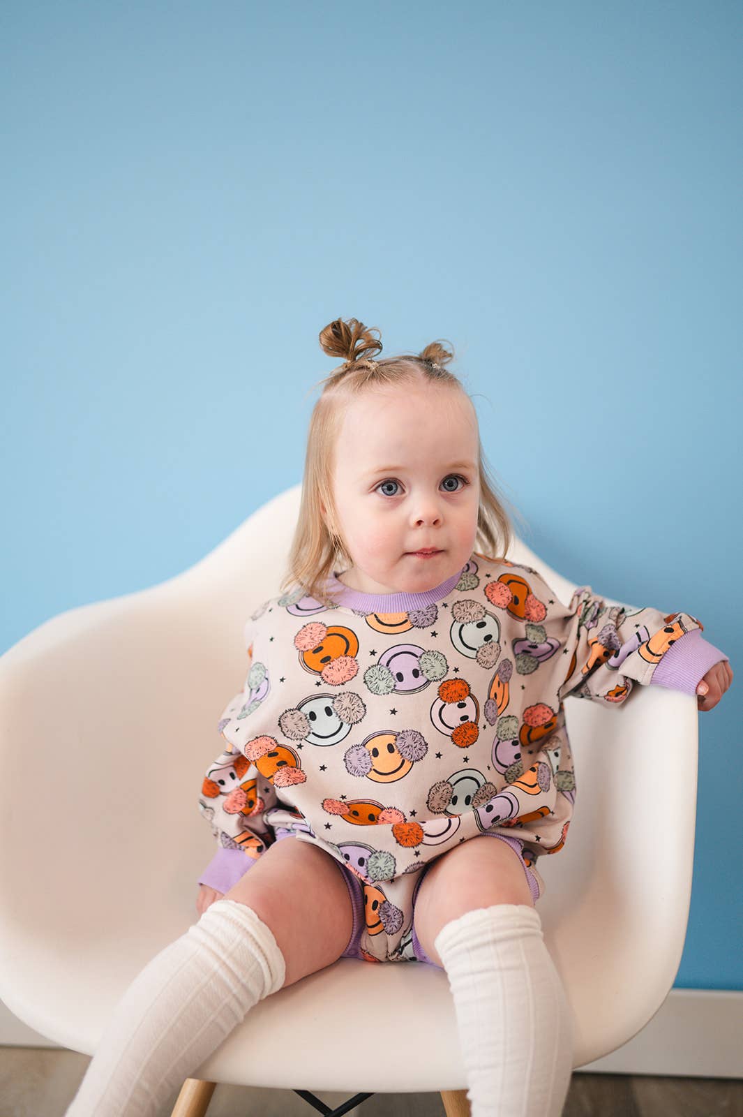 Oversized Cozy Romper - Fuzzy Smiley