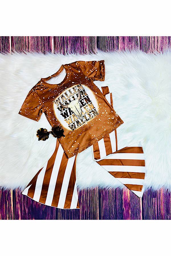 "WALLEN" brown stripped 2pc set