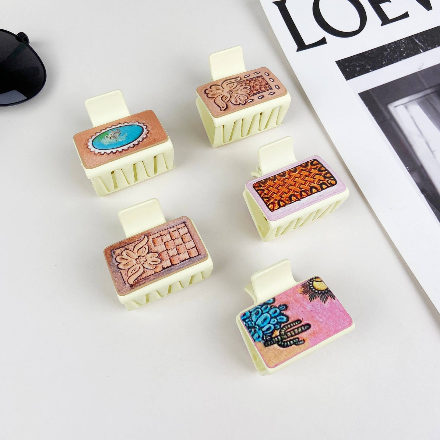 Fruit Rhinestone Strawberry Hollow Hair clips