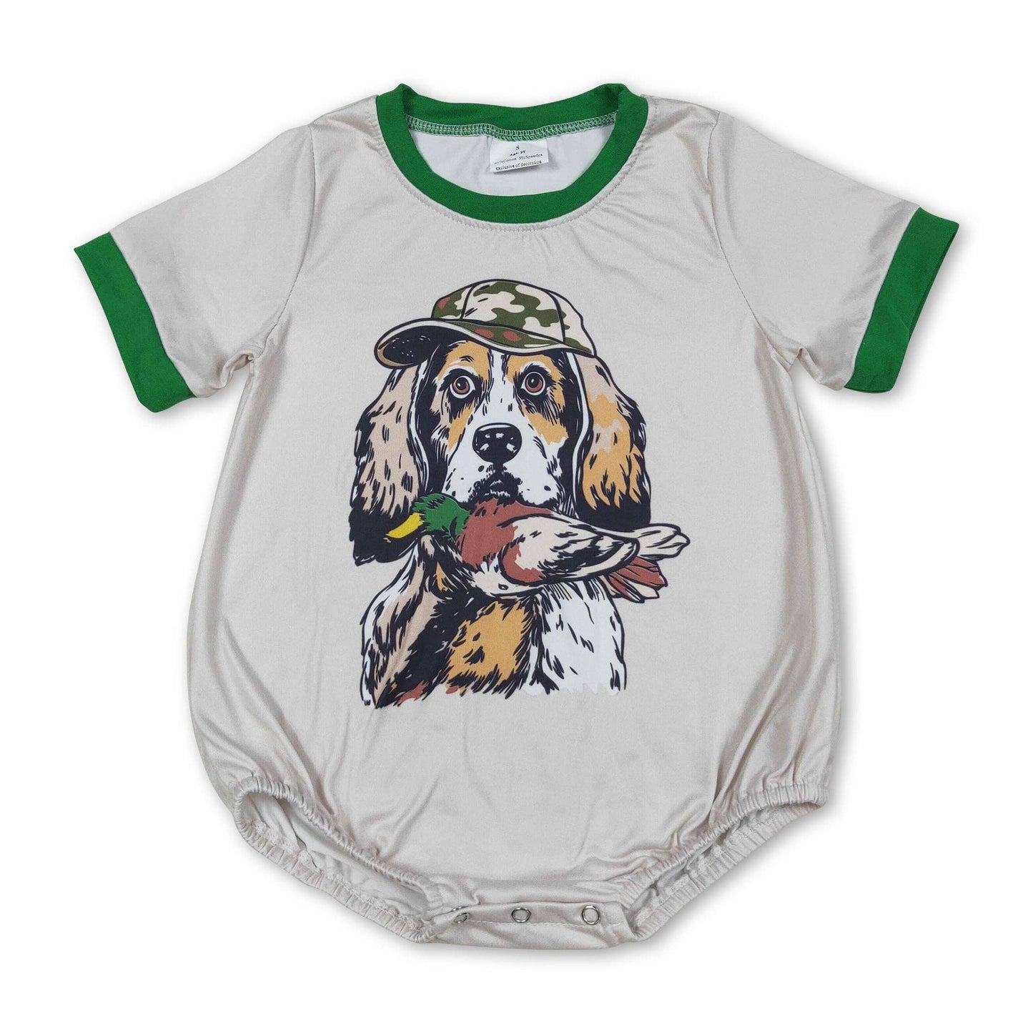 Short sleeves duck dog romper