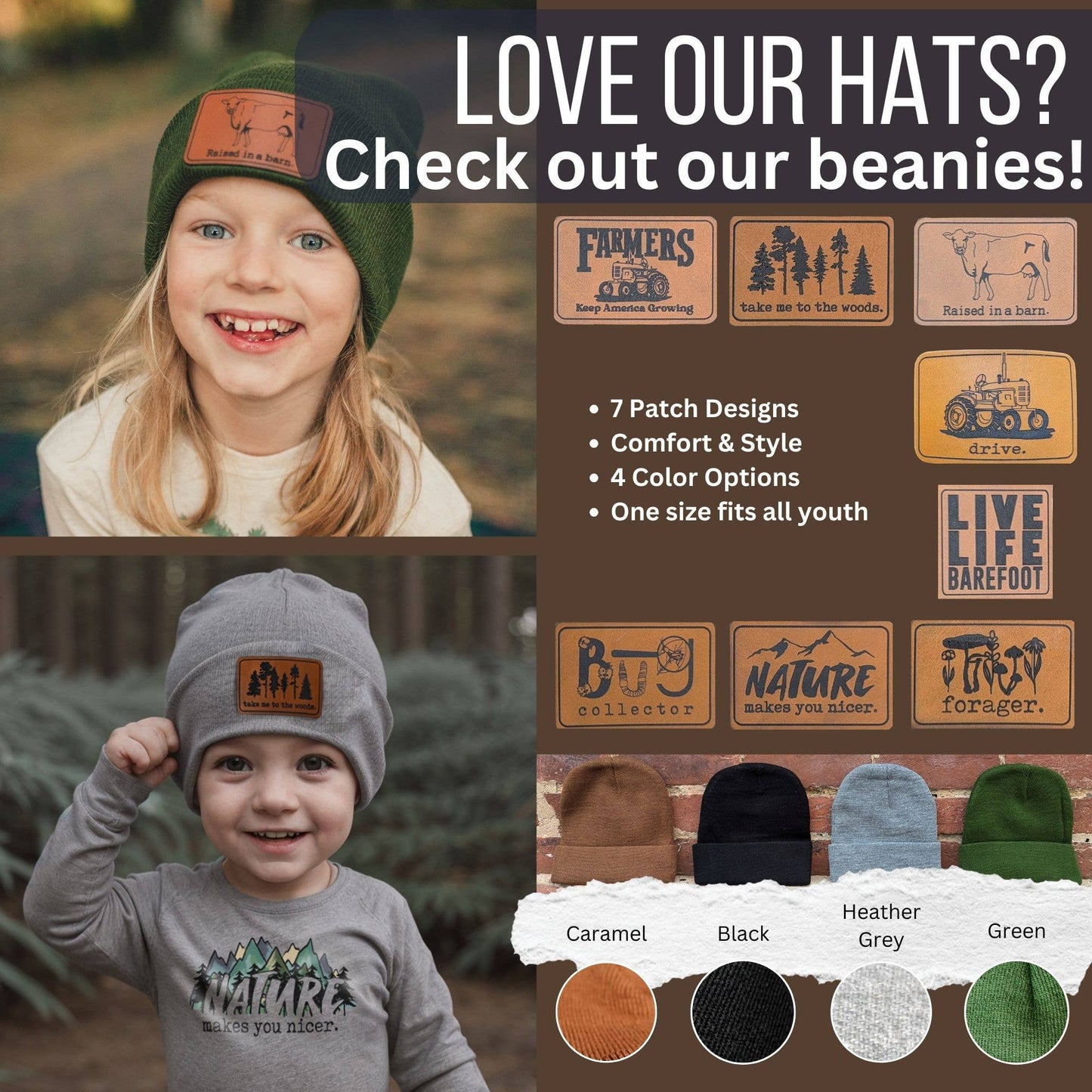 "Live life Barefoot" Trucker Hat for Outdoor Nature Kids