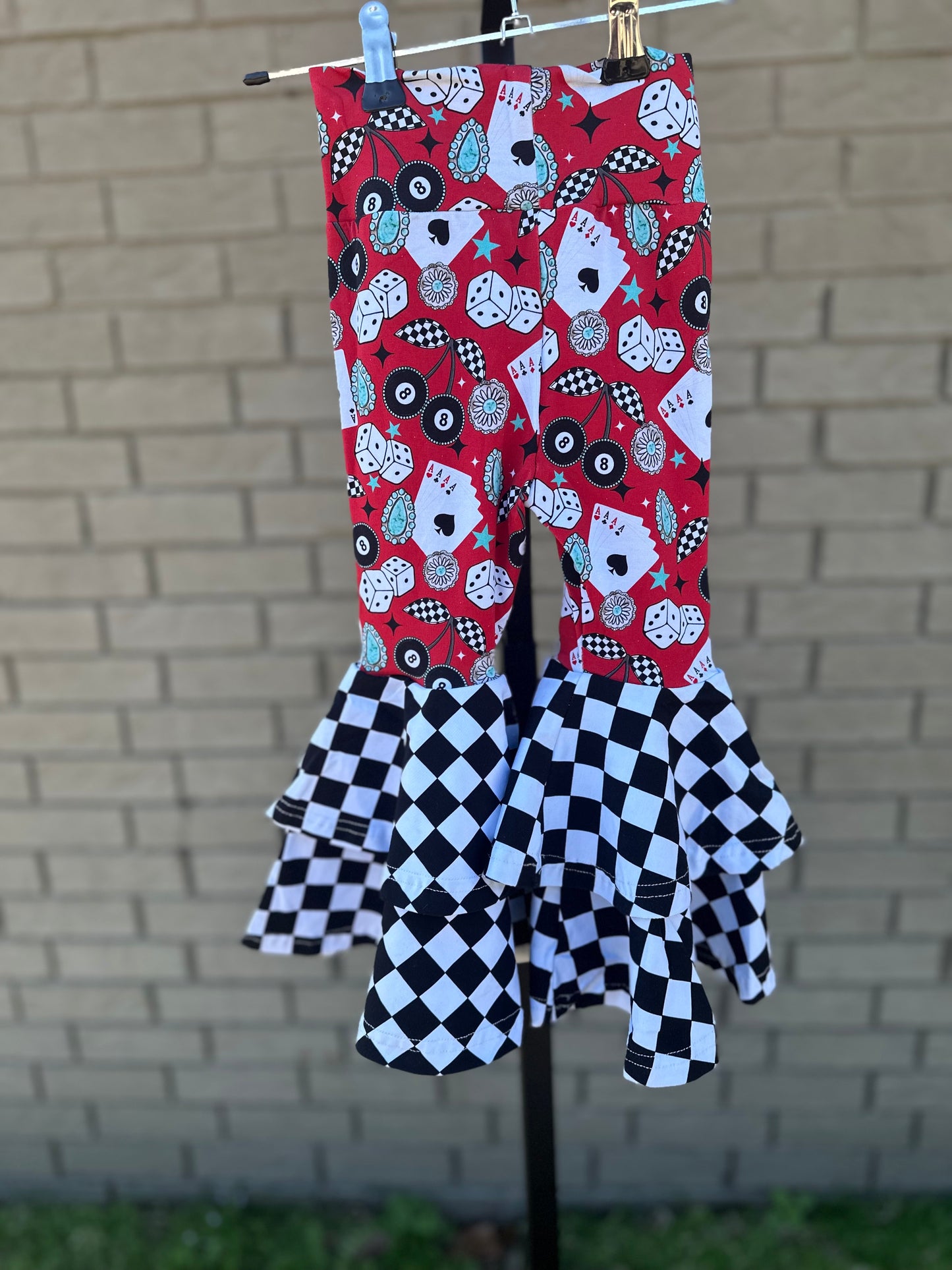 Red Cowgirl Luck Double Bell Bottoms