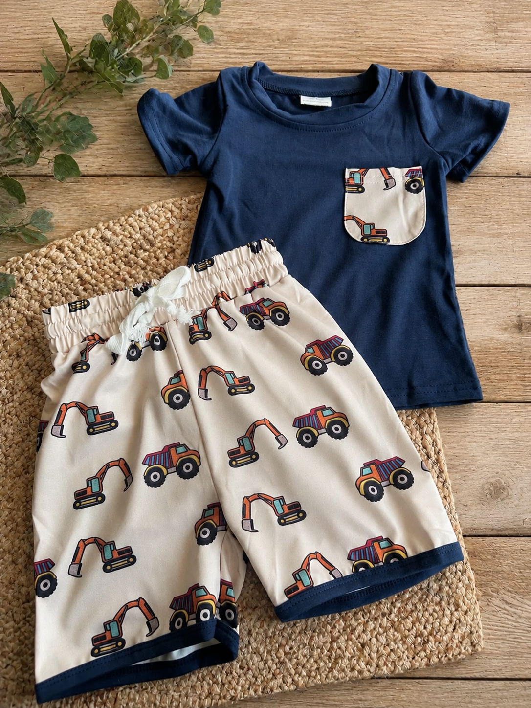 Boys Construction Short Set