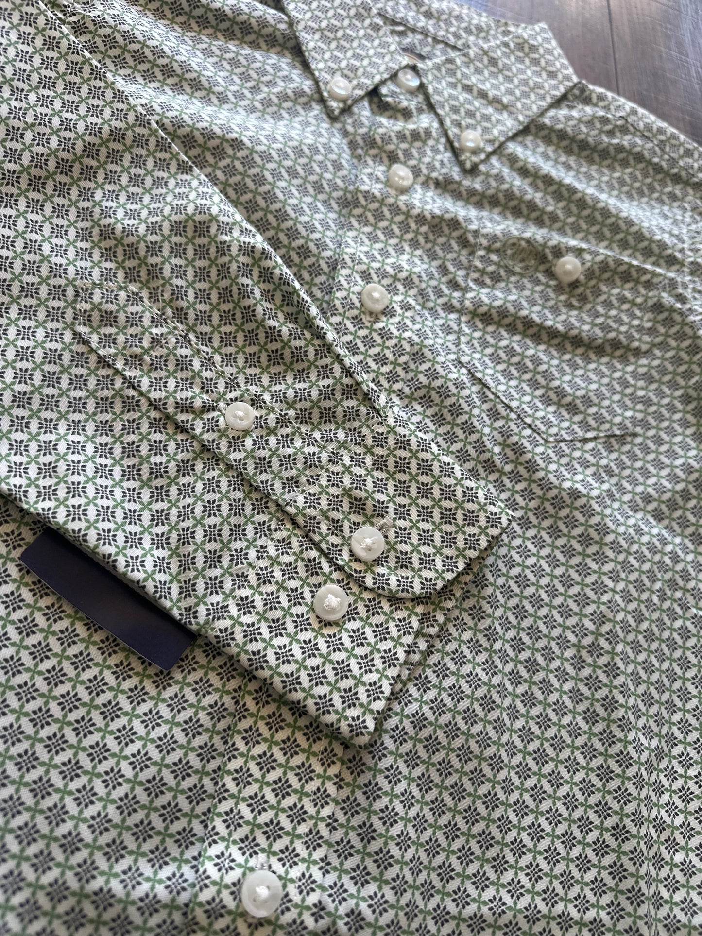 Green Wrangler Button Up