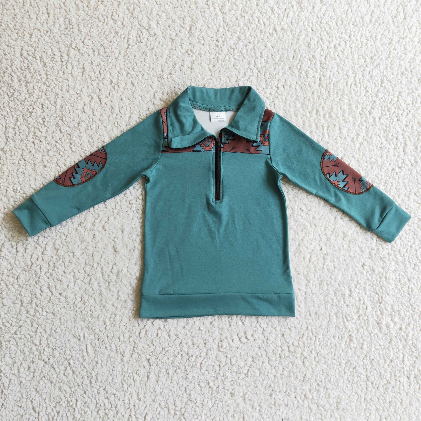 Turquoise aztec pullover