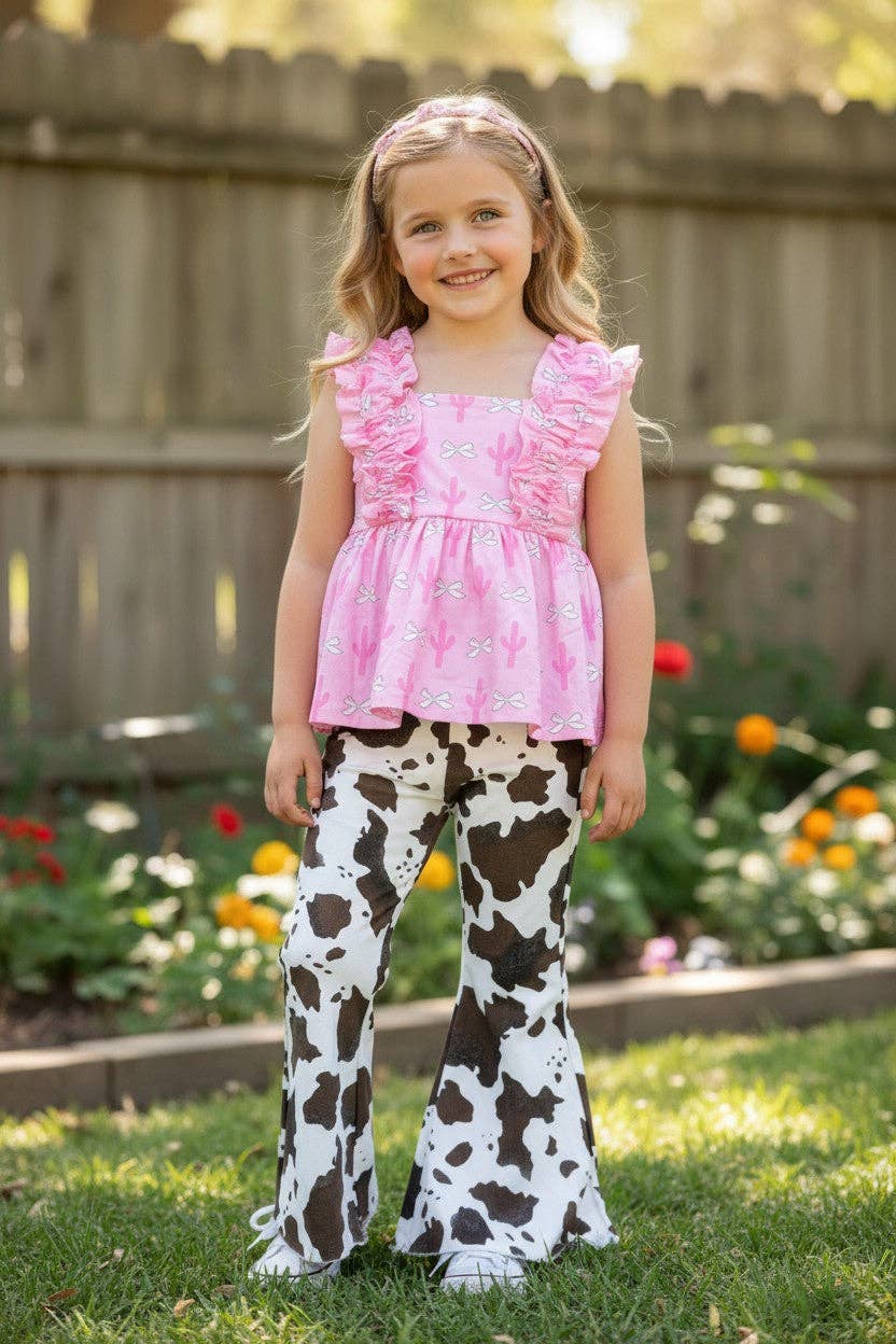 Cow Print Flare Jeans