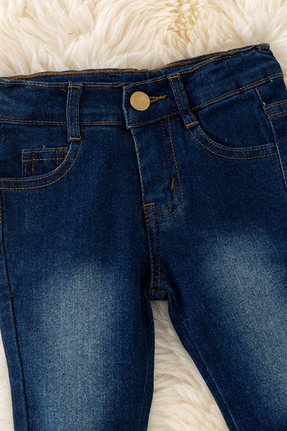 Denim Double Bell Bottoms- Dark Wash