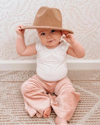 Lollipop Pink Velour Bell Bottoms