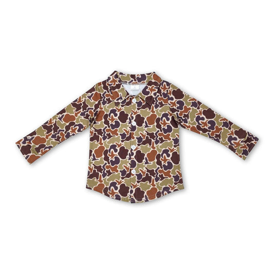 Long sleeve camo button down