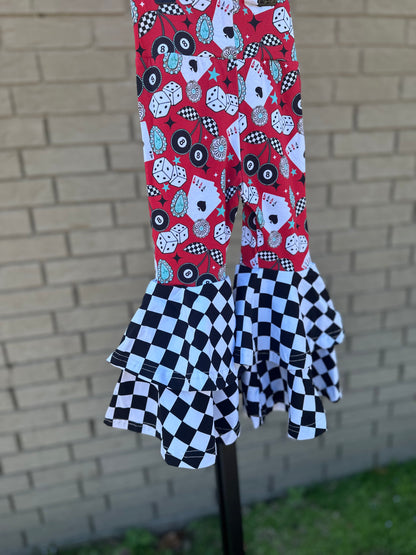 Red Cowgirl Luck Double Bell Bottoms