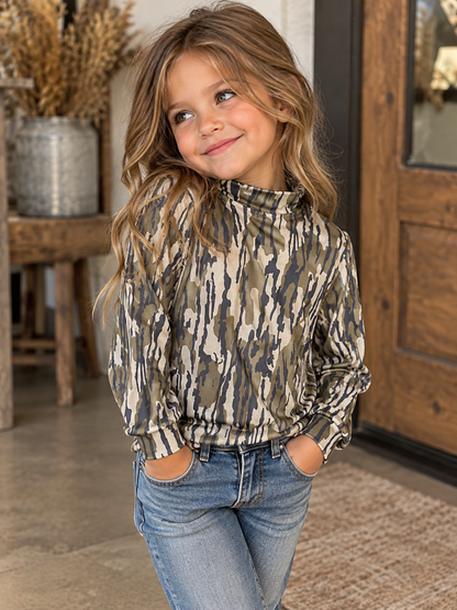 Camo Mock Neck