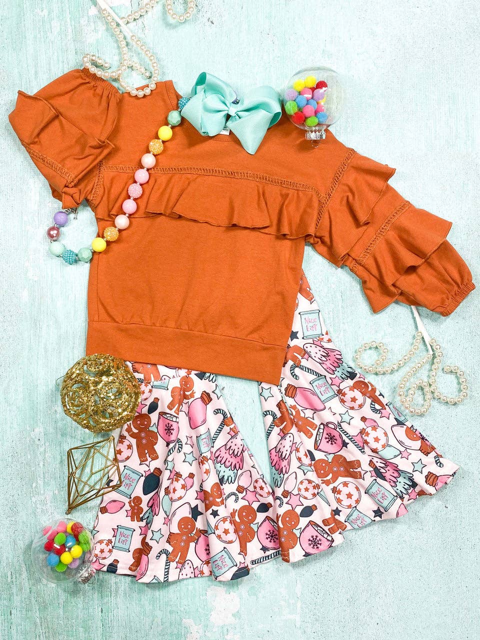 Gingerbread & Cocoa Bell Pants Set