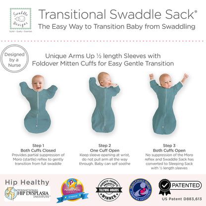 Transitional Swaddle Sack, Heathered Teal