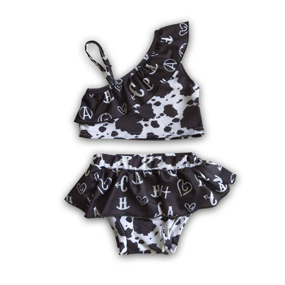Branded Cowprint Swimsuit