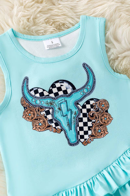 Checkered Western Turquoise Set