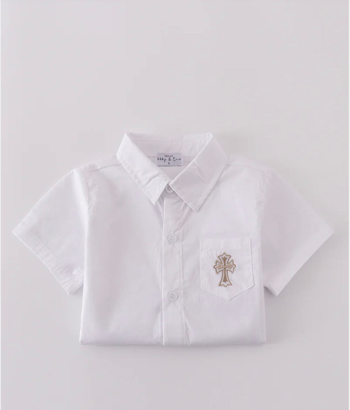 Cross Embroidery Button Down
