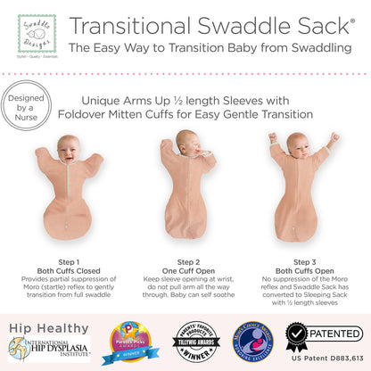 Transitional Swaddle Sack, Heathered Peach Blush