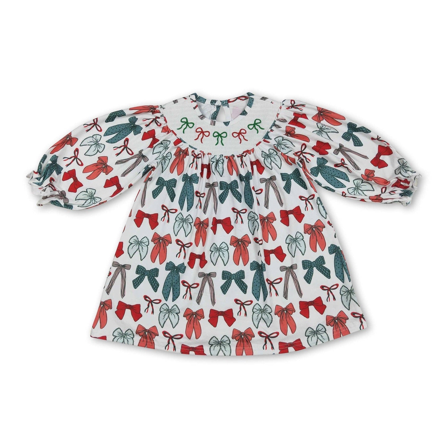 Red & green festive bow dress