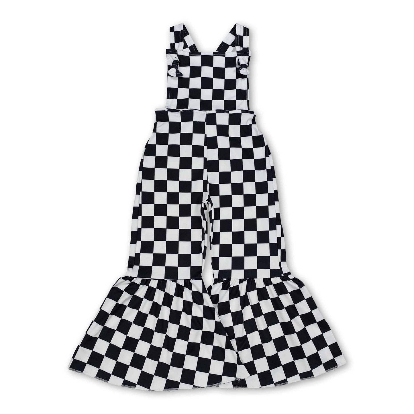 Checkered bell bottom jumpsuit