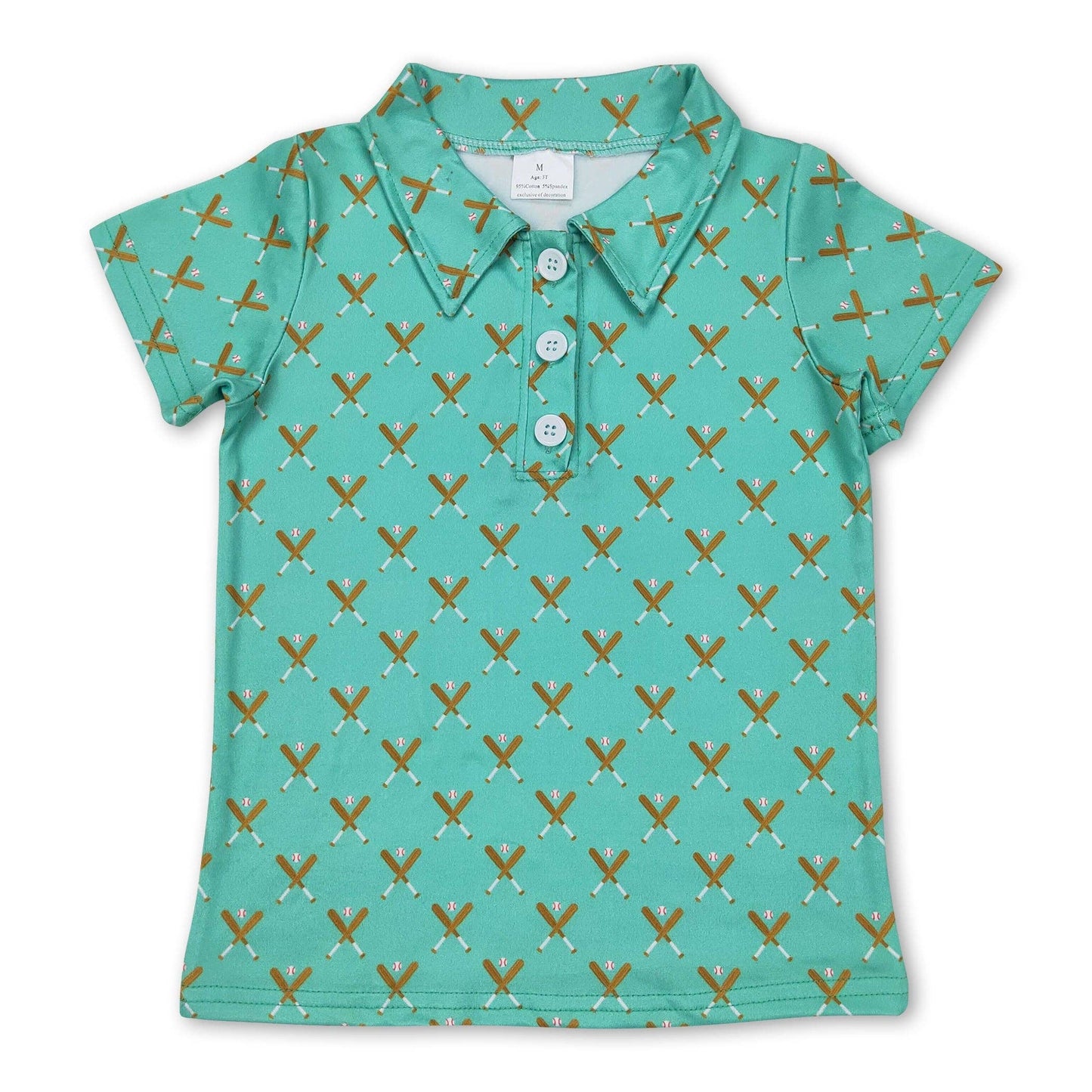 Green baseball performance polo