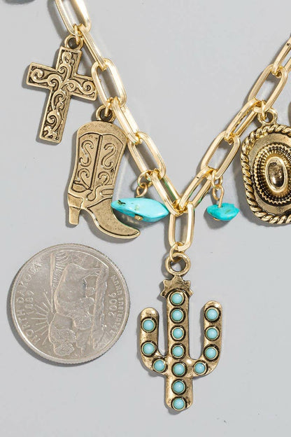 Western Cowboy Charm Necklace