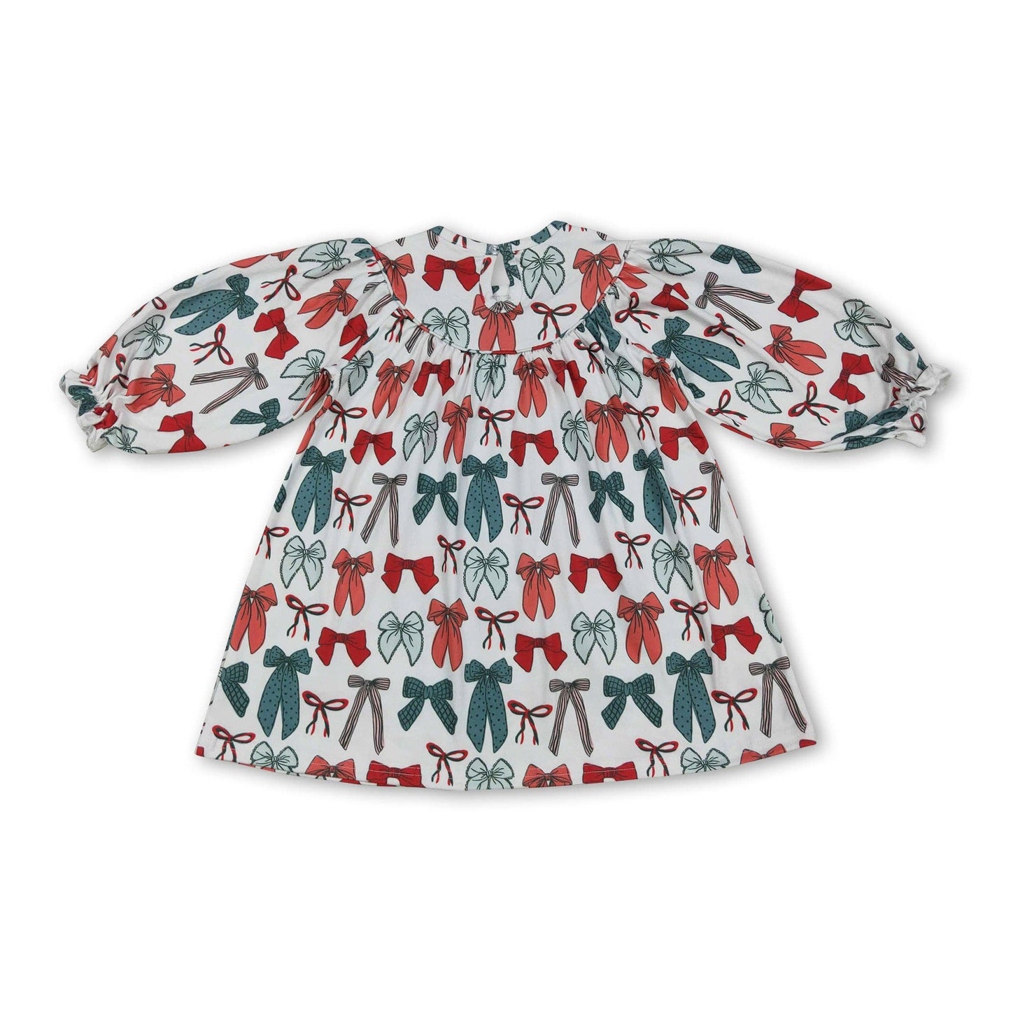Red & green festive bow dress