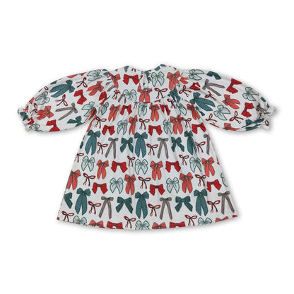 Red & green festive bow dress