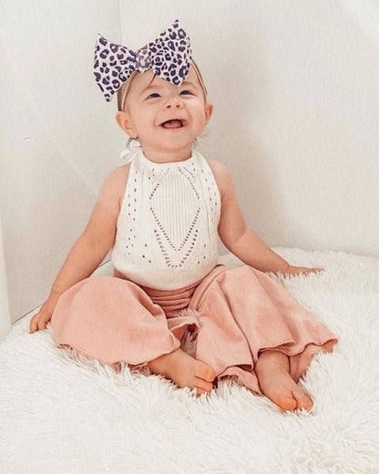 Lollipop Pink Velour Bell Bottoms