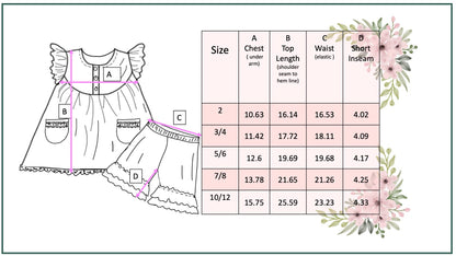 Flower Power Spring Summer Short Set - PERIWINKLE