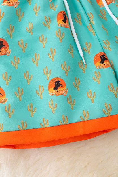 Cowboy  Mint Swim Trunks