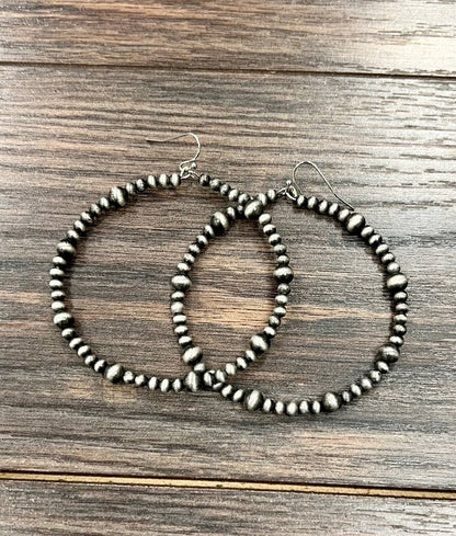 Handmade Navajo Bead Hoop Earrings