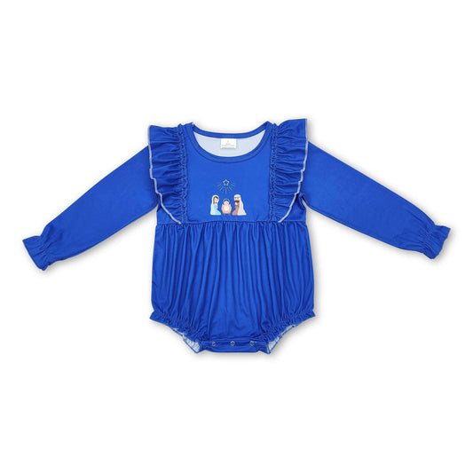 Royal Blue nativity romper