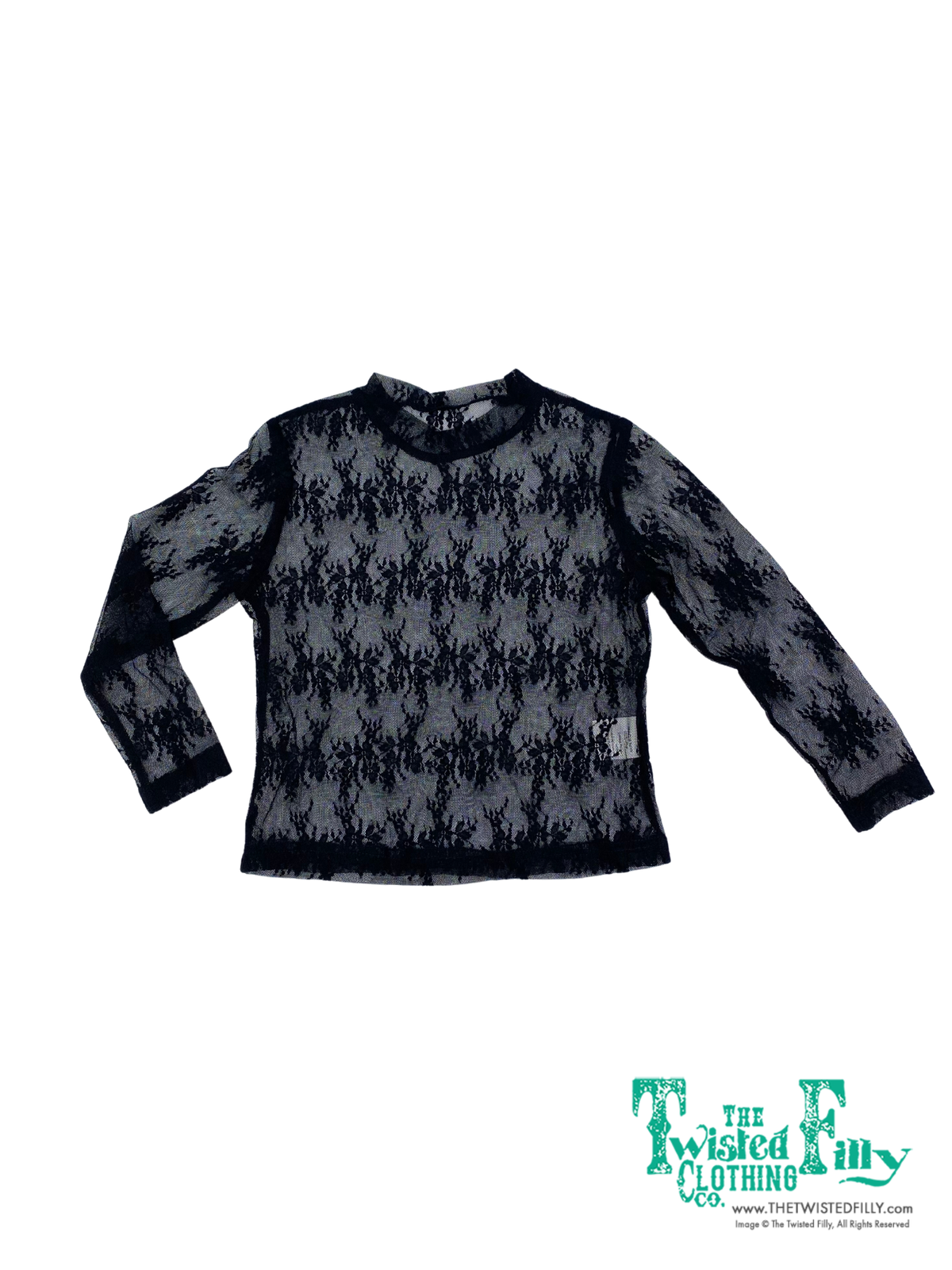 Black mesh top