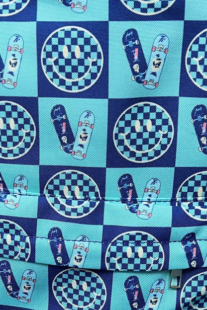 Blue Skater Smiley Toddler Backpack