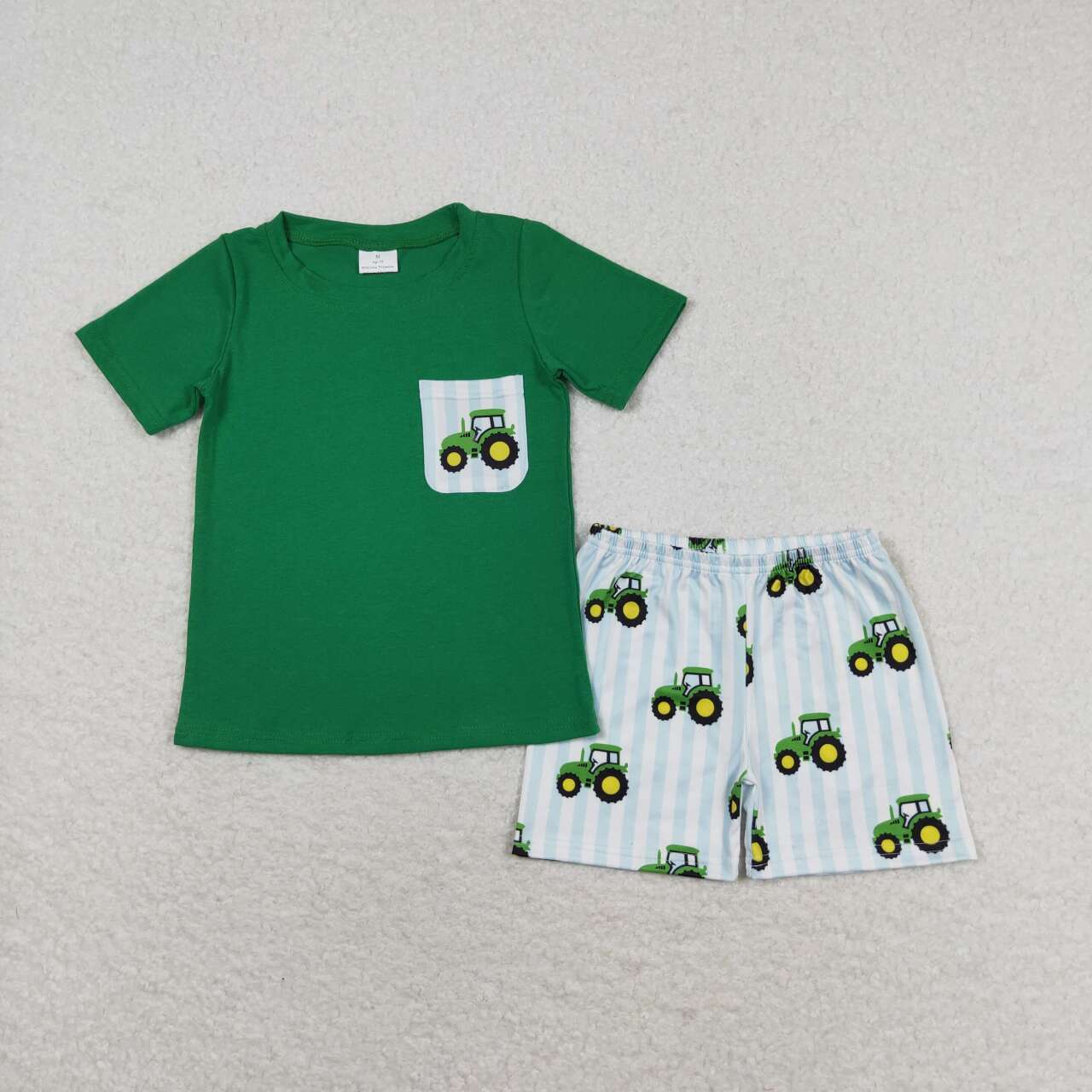 Tractor sibling outfits | girls romper | boys short set