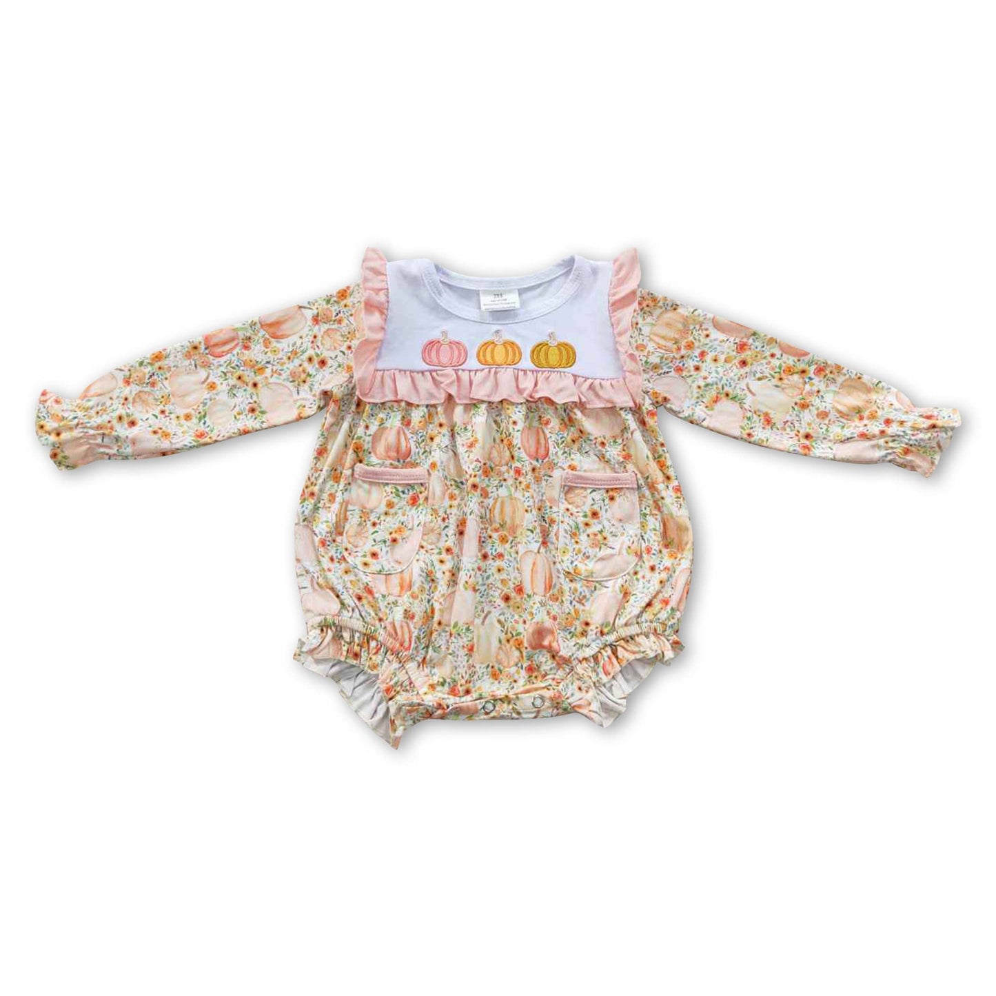 Long sleeves pumpkin romper
