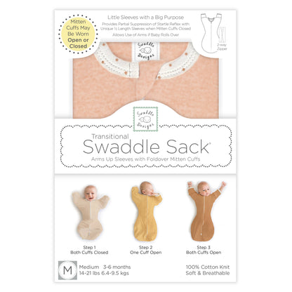 Transitional Swaddle Sack, Heathered Peach Blush