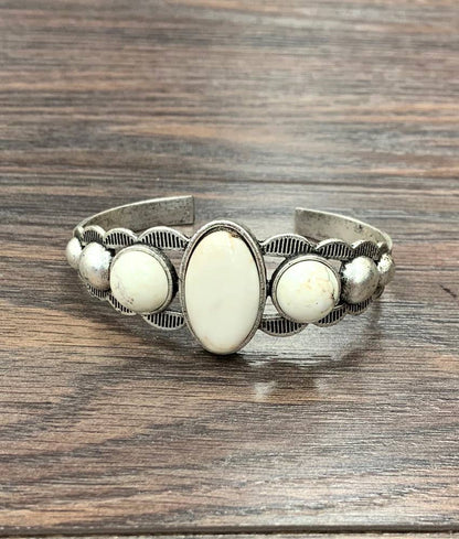White Turquoise Cuff Bracelet