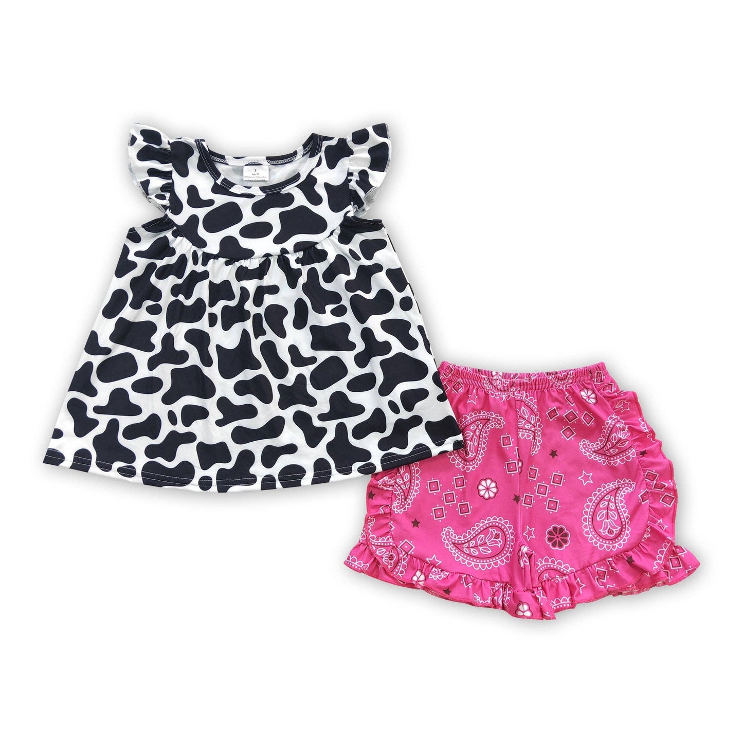 Pink Paisley + Cow Print Outift