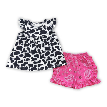 Pink Paisley + Cow Print Outift
