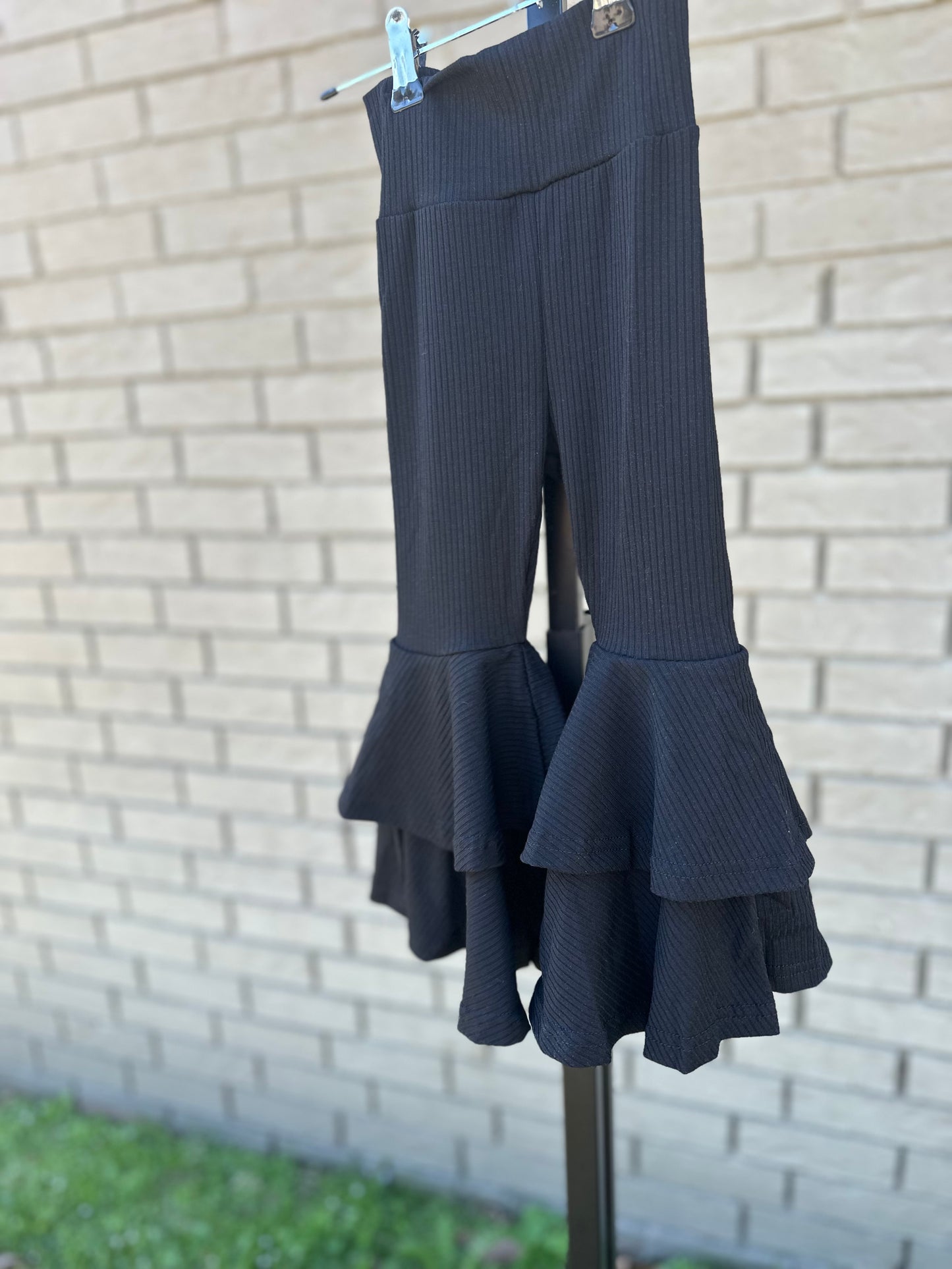 Black double bell bottoms