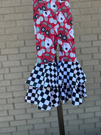 Red Cowgirl Luck Double Bell Bottoms