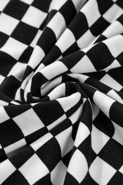 Checker Pocketed Wide Leg Jumpsuit