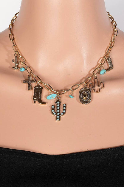 Western Cowboy Charm Necklace