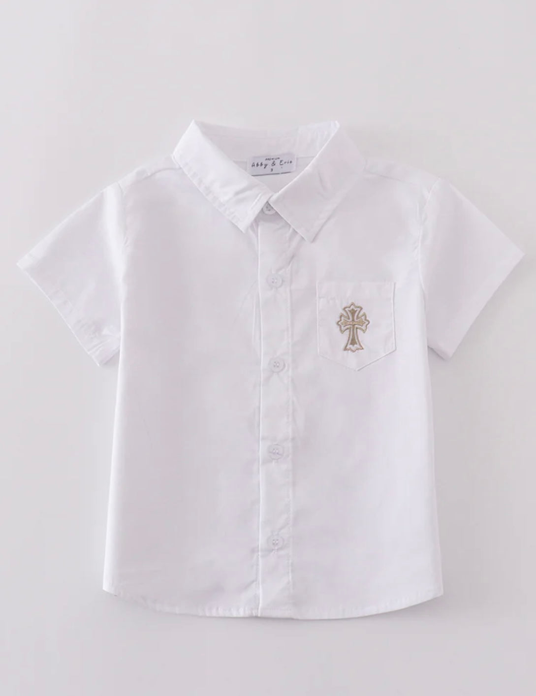 Cross Embroidery Button Down