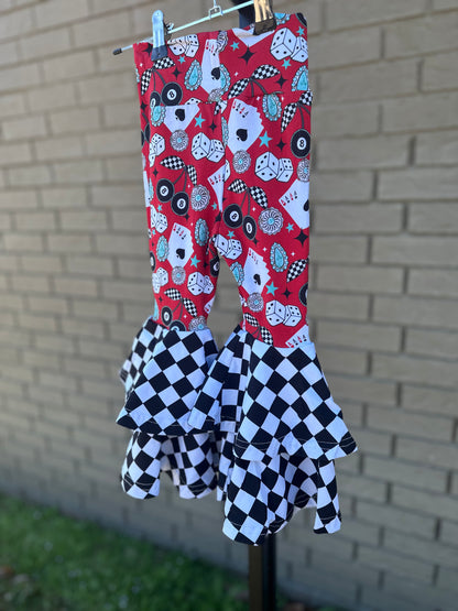 double bell bottoms, red, punchy, girls western wear