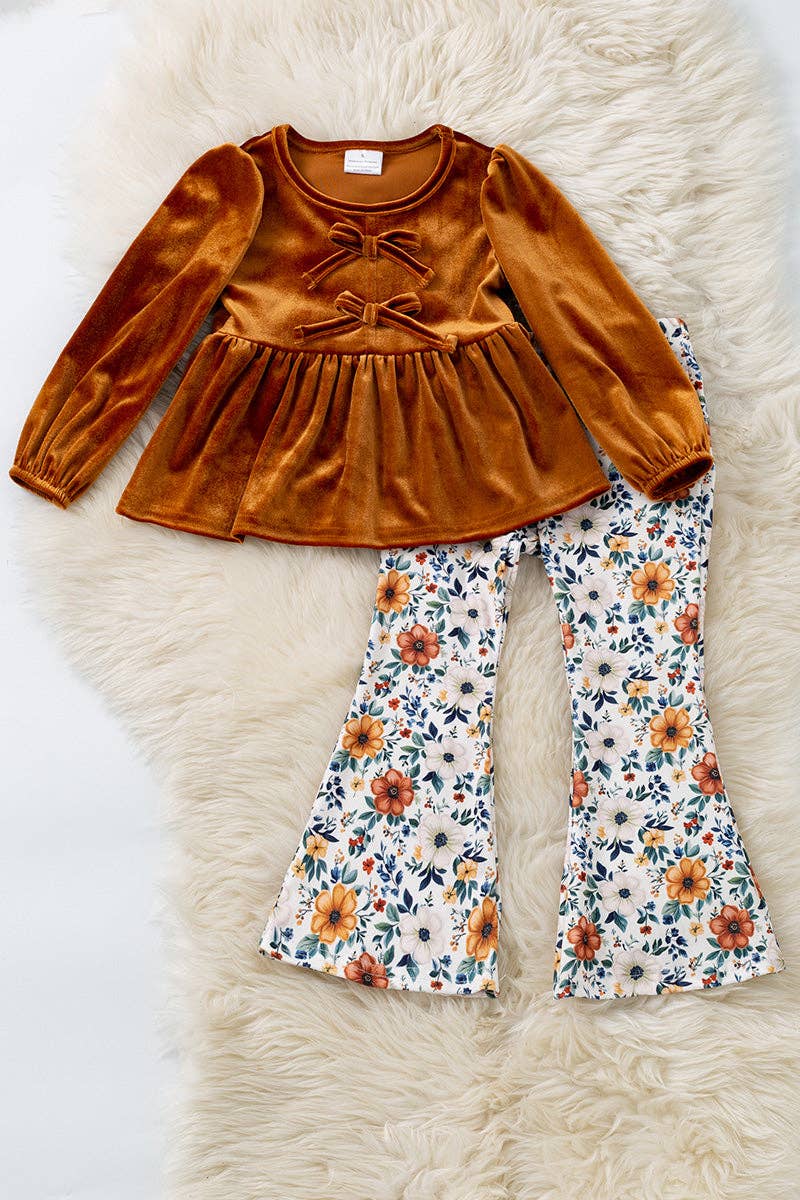 Velvet Fall Floral Outfit