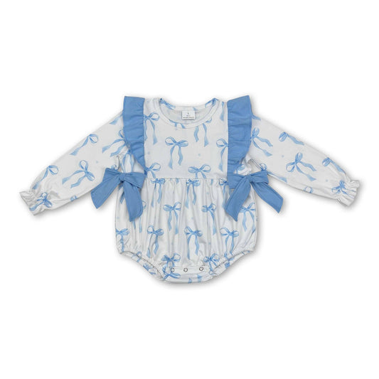 Light blue bow romper