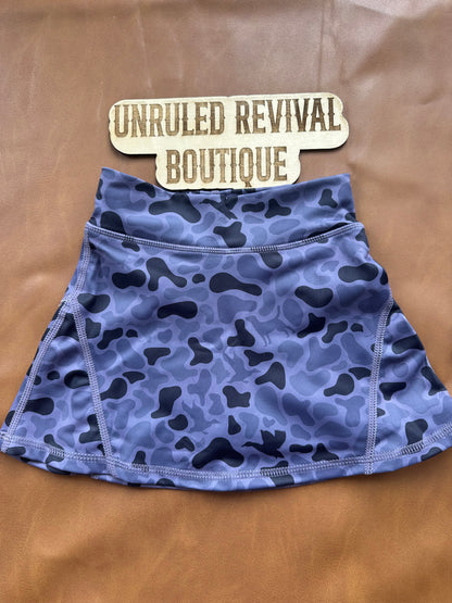 Midnight camo activewear skort